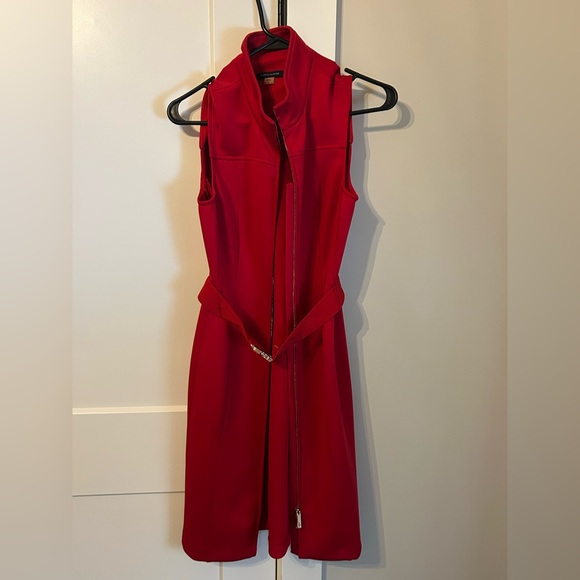 Tommy Hilfiger Red Zip-Front Midi Dress - Picture 2 of 6